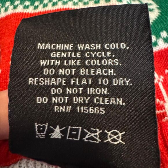 SpongeBob SquarePants Ugly Christmas Sweater XL Green Red Fair Isle 2022 Nickelo - Picture 3 of 6